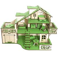Кукольный домик с гаражом Парижская зелень Iwoodplay ЭД-033