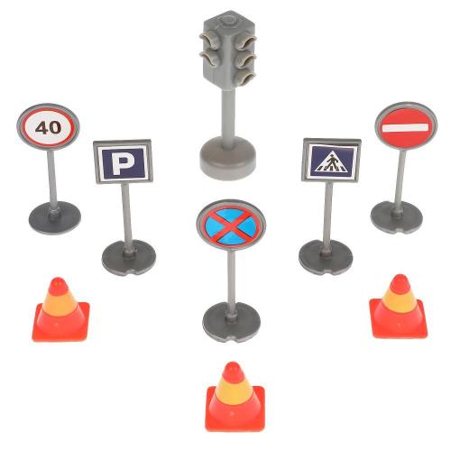 Игровой набор Светофор с дорожными знаками Технопарк SB-17-21-BLC фото 2