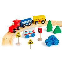 Развивающая деревянная игрушка Железная дорога Mapacha 76832
