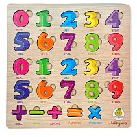 Деревянная игрушка Рамка-вкладыш Цифры двойные ЯиГрушка 12478