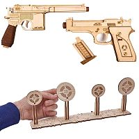Конструктор деревянный Набор пистолетов с мишенями Wooden toys 1234-10-21